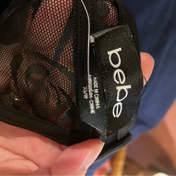 Vintage Deadstock with tags y2k lace Bebe floral mini dress with open back XS - Picture 4 of 8